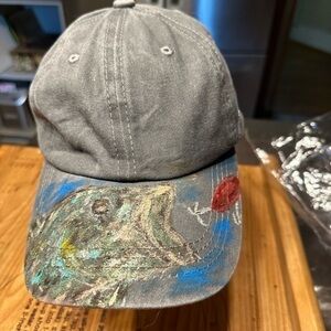Fishing cap. Hand painted. 100 percent cotton cap